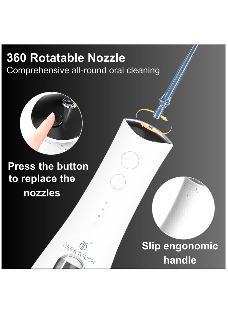 Water Flosser, Portable Rechargeable Water Flosser for Teeth, Ultrasonic Microbubble Cordless Oral Irrigator, IPX 7 Waterpfoof, 5 Nozzle Tips With 4 Different Water Modes, 300ML Water Flosser.