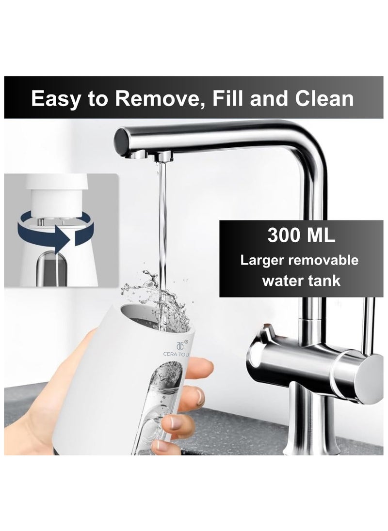Water Flosser, Portable Rechargeable Water Flosser for Teeth, Ultrasonic Microbubble Cordless Oral Irrigator, IPX 7 Waterpfoof, 5 Nozzle Tips With 4 Different Water Modes, 300ML Water Flosser.