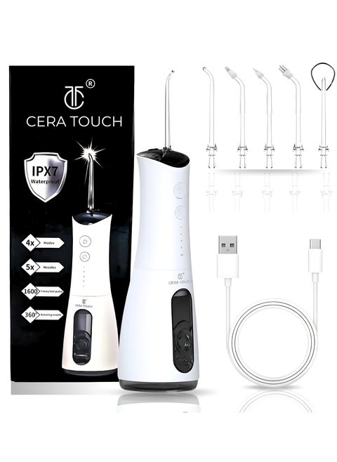 Water Flosser, Portable Rechargeable Water Flosser for Teeth, Ultrasonic Microbubble Cordless Oral Irrigator, IPX 7 Waterpfoof, 5 Nozzle Tips With 4 Different Water Modes, 300ML Water Flosser.