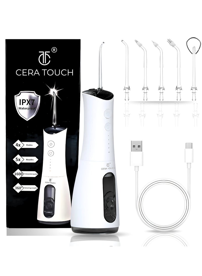 Water Flosser, Portable Rechargeable Water Flosser for Teeth, Ultrasonic Microbubble Cordless Oral Irrigator, IPX 7 Waterpfoof, 5 Nozzle Tips With 4 Different Water Modes, 300ML Water Flosser.