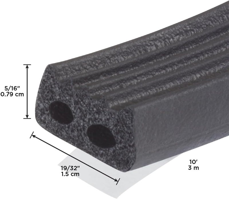 M-D Building Products Weather-strip Tape, 10 Ft Length, 19/32 In Width, 5/16 In Thickness, EPDM Rubber, Black - Image 2
