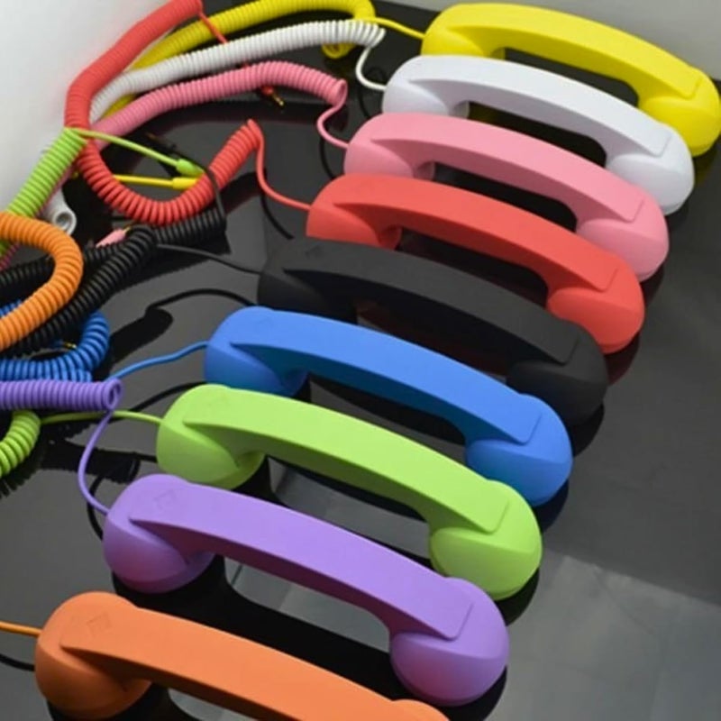 Drumstone (𝗕𝘂𝘆 𝟭 𝗚𝗲𝘁 𝟭) Radiation-Free Retro Handset Receiver | 3.5mm Wired Phone Headset for Clear Calls |Compatible with Smartphones & Tablets | Vintage Charm - 𝟏𝟓 Years Warranty (White) - Image 3