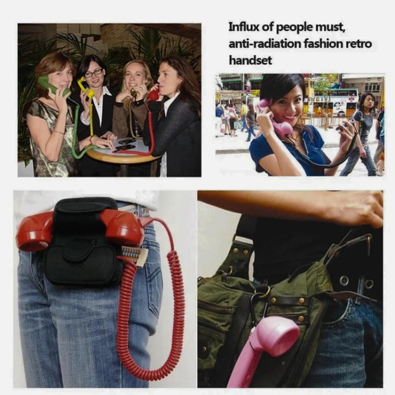 Drumstone (𝗕𝘂𝘆 𝟭 𝗚𝗲𝘁 𝟭) Radiation-Free Retro Handset Receiver | 3.5mm Wired Phone Headset for Clear Calls |Compatible with Smartphones & Tablets | Vintage Charm - 𝟏𝟓 Years Warranty (White) - Image 5