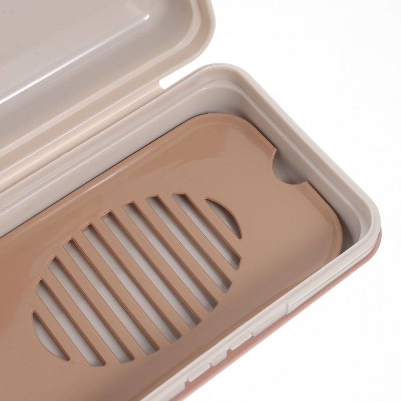 2pcs Leakproof Portable Soap Dish with Sealed Lid for Travel Camping Gym Bathroom Light Blue and Pink - Image 4