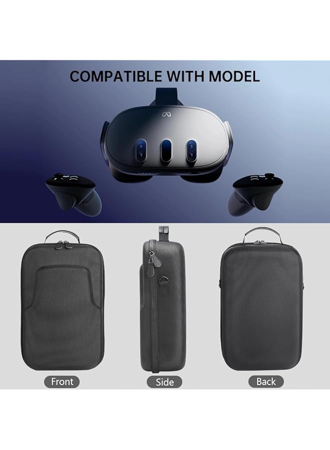 إيروريكس حقيبة سفر صلبة مطورة متوافقة مع سماعة الألعاب Oculus Quest 3 وQuest Vr وملحقات وحدات التحكم، حقيبة حمل مقاومة للماء والصدمات، حقيبة حمل سوداء، ملحقات ألعاب الواقع الافتراضي - Image 5