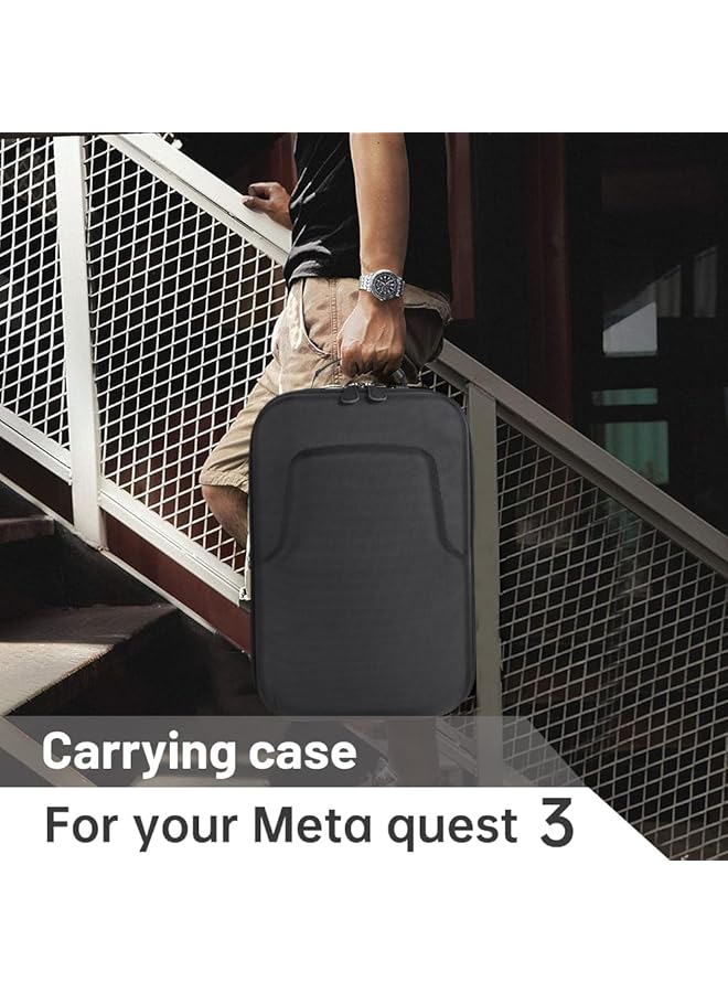 إيروريكس حقيبة سفر صلبة مطورة متوافقة مع سماعة الألعاب Oculus Quest 3 وQuest Vr وملحقات وحدات التحكم، حقيبة حمل مقاومة للماء والصدمات، حقيبة حمل سوداء، ملحقات ألعاب الواقع الافتراضي - Image 2