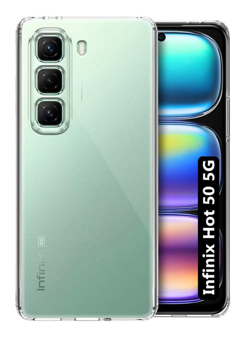 Waldic Infinix Hot 50 5G Premium Case | Premium Silicone  Case Cover Designed for Infinix Hot 50 5G | Infinix Hot 50 5G Case Camera and Drop Protection Thin Protective Back Cover Case for Infinix Hot 50 5G - Clear  - Image 2