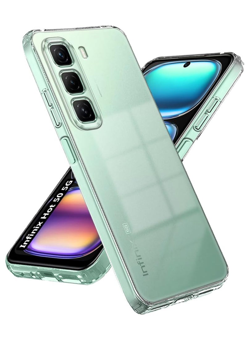 Waldic Infinix Hot 50 5G Premium Case | Premium Silicone  Case Cover Designed for Infinix Hot 50 5G | Infinix Hot 50 5G Case Camera and Drop Protection Thin Protective Back Cover Case for Infinix Hot 50 5G - Clear  - Image 3