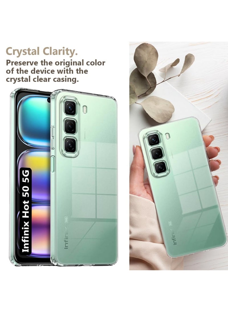Waldic Infinix Hot 50 5G Premium Case | Premium Silicone  Case Cover Designed for Infinix Hot 50 5G | Infinix Hot 50 5G Case Camera and Drop Protection Thin Protective Back Cover Case for Infinix Hot 50 5G - Clear  - Image 4