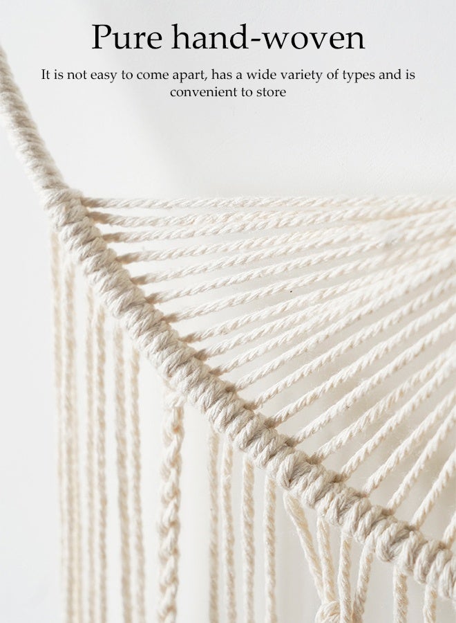 DUNISO Weaving Bohemia Tapestry，Cotton Rope Handmade Geometric Woven Tapestry，Tassel Wall Hangings Decor，Rugged，Suitable for Balcony, Bedroom, Living room, Flower Shop, Homestay, Study Room ﻿ - Image 3