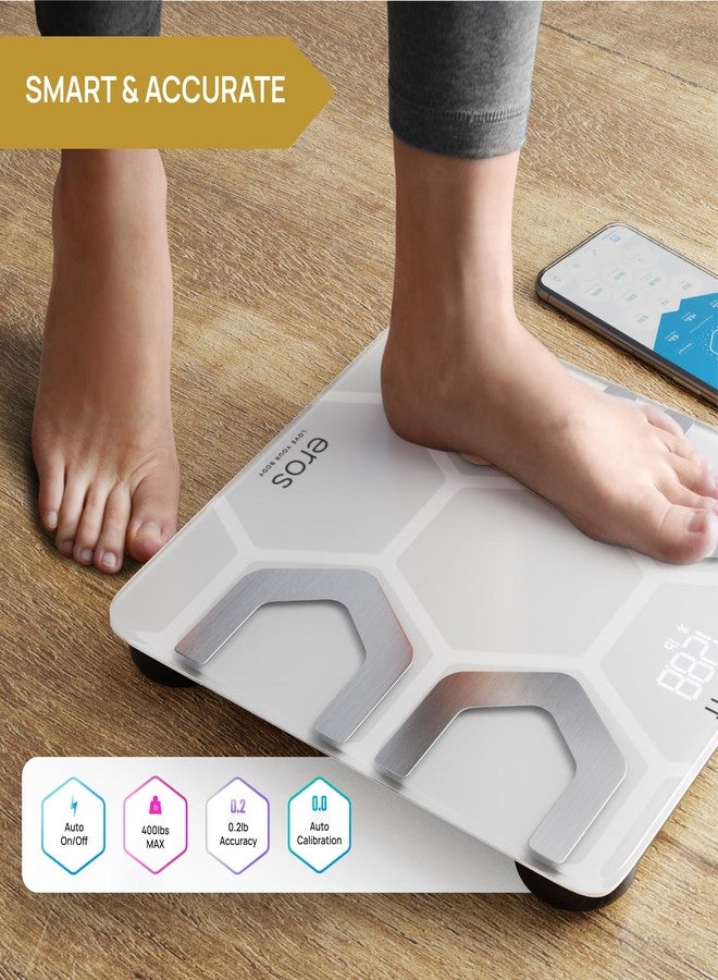 INEVIFIT EROS Bluetooth Body Fat Scale Smart BMI Highly Accurate Digital Bathroom Body Composition Analyzer with Wireless Smartphone APP 400 lbs 11.8 x 11.8 inch (White) - Image 5