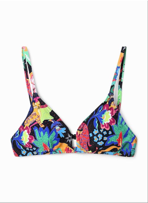 Jungle design triangle bikini top