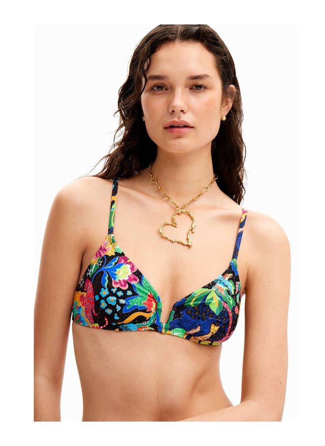 Jungle design triangle bikini top