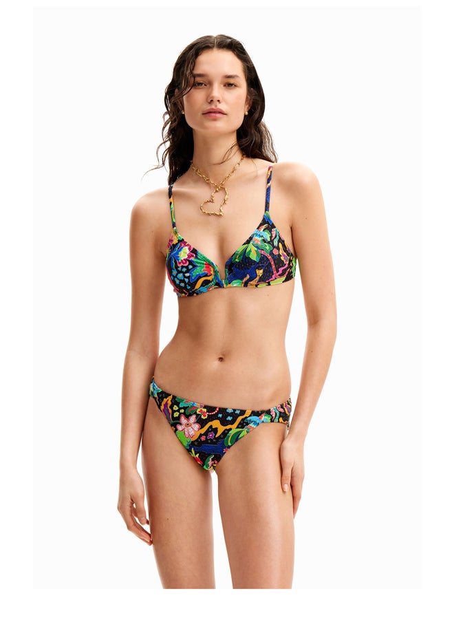 Jungle design triangle bikini top