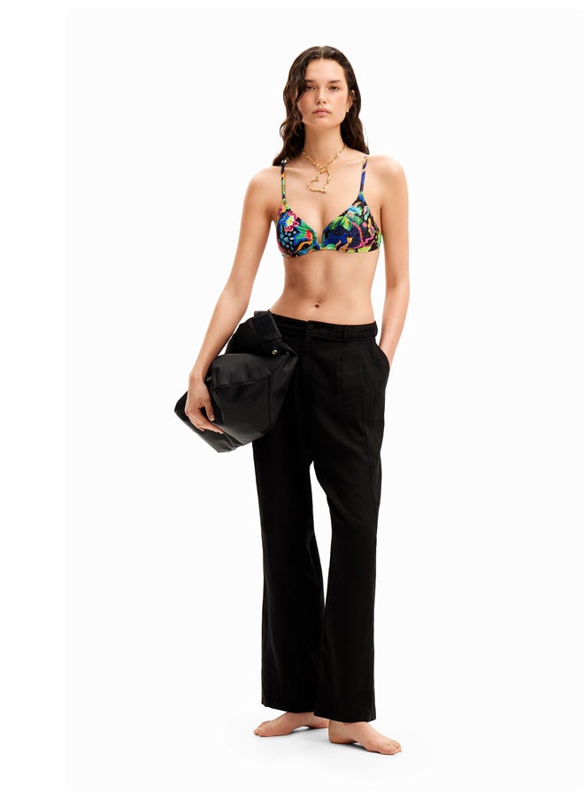 Jungle design triangle bikini top