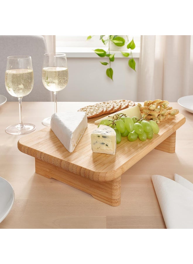 Bamboo Chopping Board 35 x 22 cm, Wooden Cutting Board with Raised Feet, Durable Kitchen Prep Board for Meat, Vegetables, Fruits, Bread & Serving, Natural Bamboo Kitchen Board - Image 3