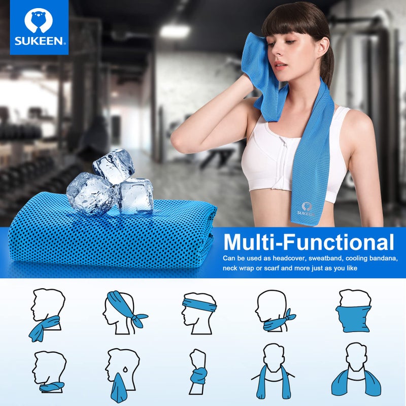 Sukeen 4 Pack Cooling Towels (40"x12"), Cooling Neck Wraps, Ice Towel, Soft Breathable Chilly Towel,Microfiber Towel for Yoga,Sport,Running,Gym,Workout,Camping,Fitness,Workout & More Activities - Image 4