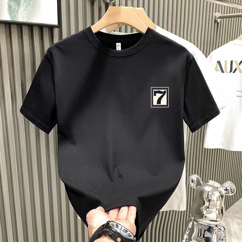 2024 Dragon Summer Versatile Printed Short-Sleeved T-Shirt Men'S Youth Slim Casual Bottoming Shirt Thin Top - Image 4