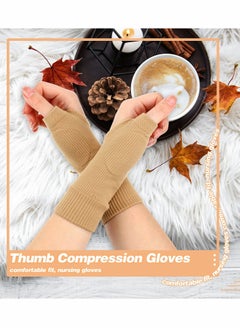 KASTWAVE Arthritis Compression Gloves,reathable Wrist Support Brace Fingerless Glove with Gel Thumb Injury Pads,Comfortable Carpal Tunnel Sleeve for Hand Wrist Joint...  - Image 2
