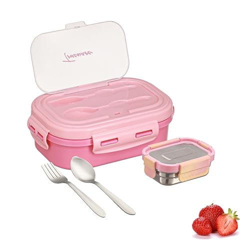 Trueware Picaso Insulated Inner Steel Thermoware BPA Free, Airtight, Food Grade, 2 Containers Lunch Box 750 ML - Image 1
