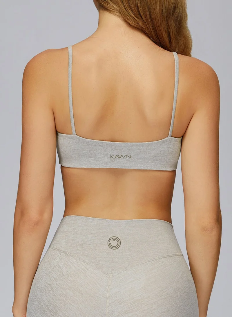Kawn.yoga Cinerous Grey Square Neck Sports Bra for Women | Best Price UAE