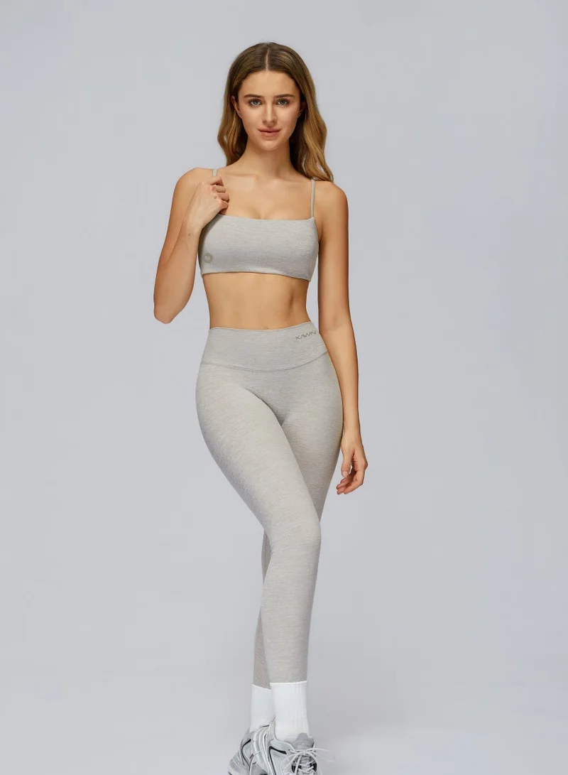 Kawn.yoga Cinerous Grey Square Neck Sports Bra for Women | Best Price UAE