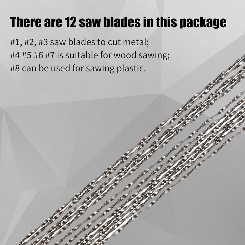 Semme 12 Pcs Scroll Saw Blades, Scroll Saws for Woodworking with Spiral Teeth for Wood Metal Plastic Cutting Sawing Carve (#7) - Image 2