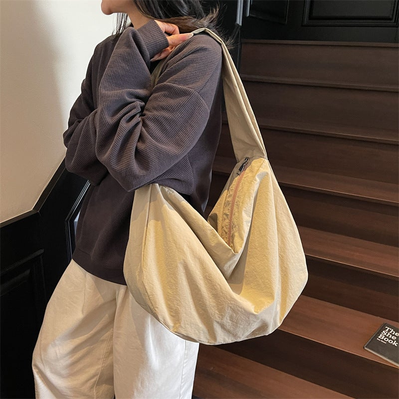 Fashion Canvas Crossbody Bag, Large Capacity, Casual Dumpling Style - Image 3