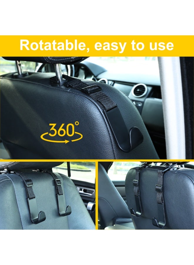 خطاف حزام مسند الرأس لمقعد السيارة، خطاف متعدد الوظائف قابل للتمدد والتعديل، مجموعة خطافات متينة لتنظيم سيارتك (4 قطع). - Image 2