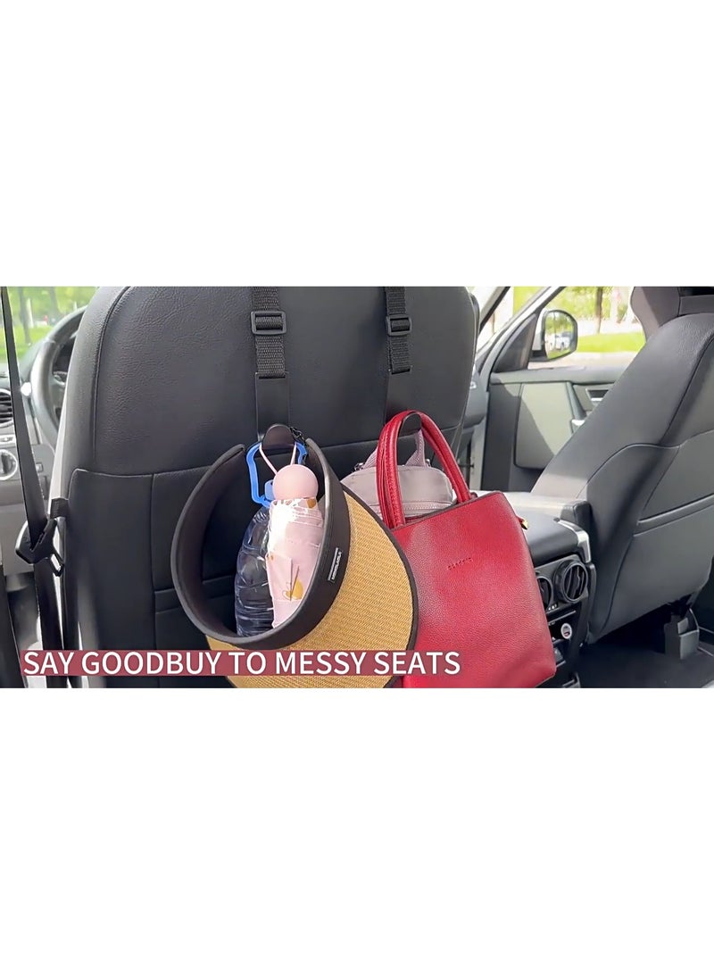 خطاف حزام مسند الرأس لمقعد السيارة، خطاف متعدد الوظائف قابل للتمدد والتعديل، مجموعة خطافات متينة لتنظيم سيارتك (4 قطع). - Image 4