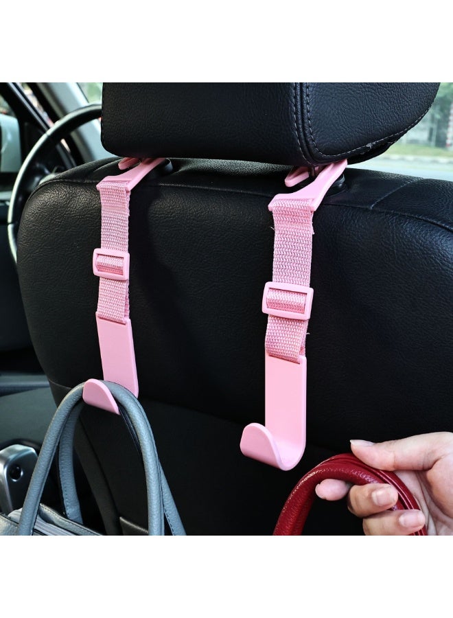 خطاف حزام مسند الرأس لمقعد السيارة، خطاف متعدد الوظائف قابل للتمدد والتعديل، مجموعة خطافات متينة لتنظيم سيارتك (4 قطع). - Image 3