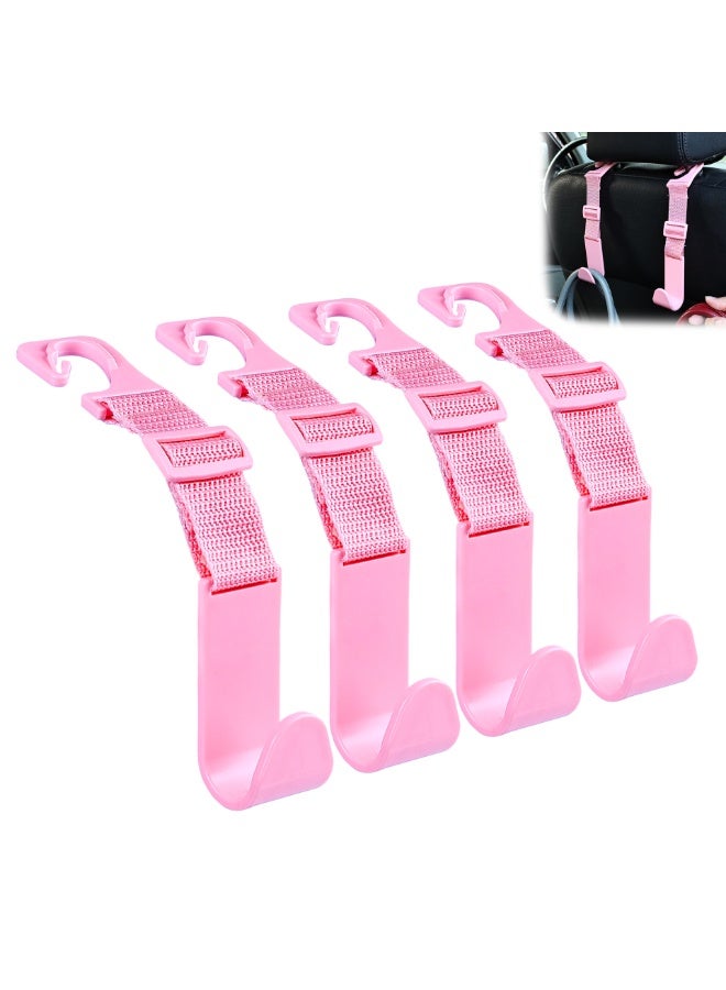 خطاف حزام مسند الرأس لمقعد السيارة، خطاف متعدد الوظائف قابل للتمدد والتعديل، مجموعة خطافات متينة لتنظيم سيارتك (4 قطع). - Image 1