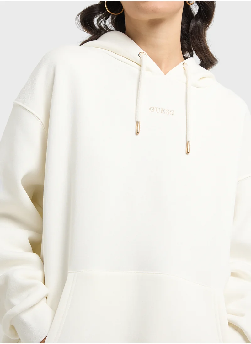 GUESS Drawstring Pocket Detail Hoodie