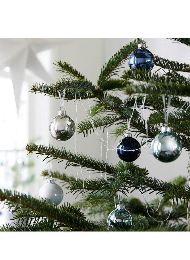 VINTERFINT Decoration, bauble, glass blue/silver-colour, 6 cm 20 packs - Image 2