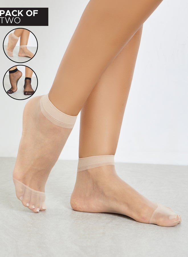 Styli Pack of 2 - Sheer Ankle Socks - Image 1
