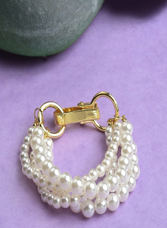 Peora Gold Plated Beads Studded Openable Bracelet Stylish Fashion Jewellery Gift for Girls & Women (PX9B132) - Image 3