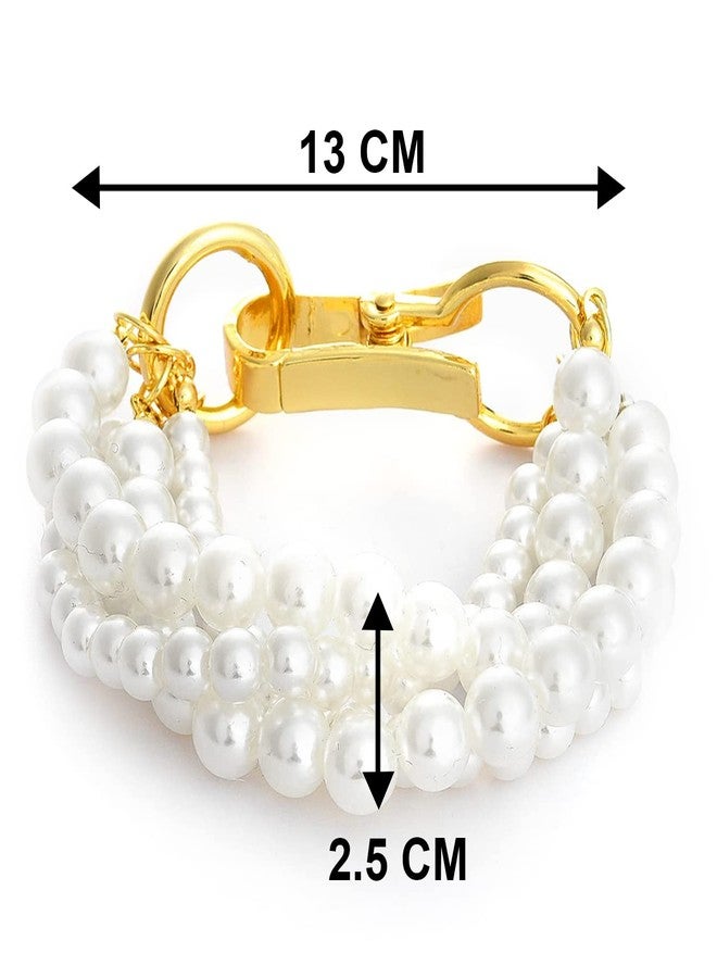 Peora Gold Plated Beads Studded Openable Bracelet Stylish Fashion Jewellery Gift for Girls & Women (PX9B132) - Image 4