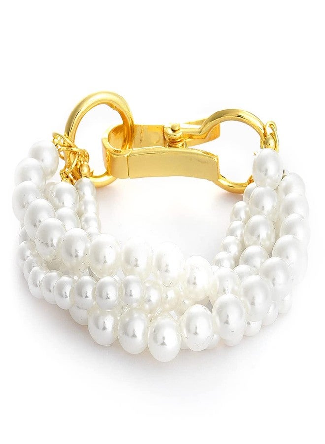 Peora Gold Plated Beads Studded Openable Bracelet Stylish Fashion Jewellery Gift for Girls & Women (PX9B132) - Image 1