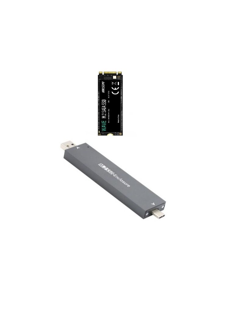 To NVME M-key M.2 NGFF SATA SSD PCBA Case Combo Type-C & USB3.0 RTL9210B Chipset 2280 / 2260 / 2242 /2230 mm Adapter with hard disk NVMe 512GB - Image 1