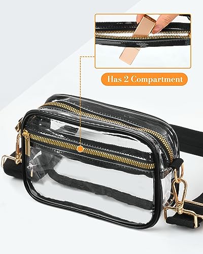 FANGSUN Clear Crossbody Bag Stadium Approved, Clear Purse for Women, Transparent Shoulder Messenger Handbag for Concert Sport - Image 5