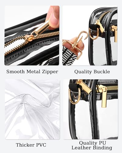 FANGSUN Clear Crossbody Bag Stadium Approved, Clear Purse for Women, Transparent Shoulder Messenger Handbag for Concert Sport - Image 4