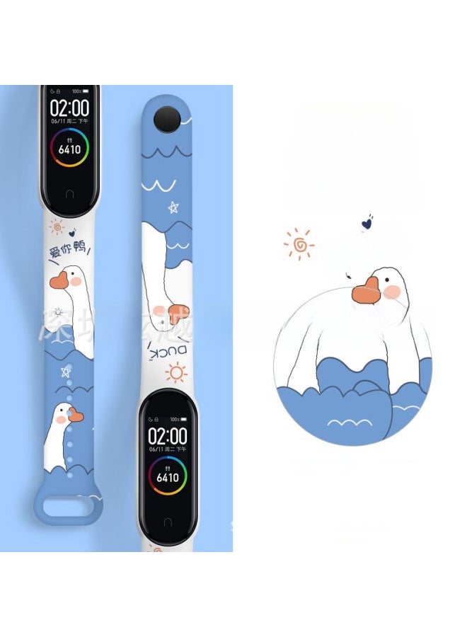 For Mi Band 7 Generation Wristband 5/6 Generation Nfc Version 3/4 Watch Cartoon Color Printing Personality Pattern Replacement Belt - Image 3