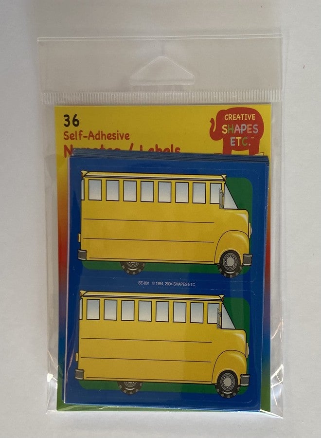 SHAPES ETC. 36 Pcs School Bus Nametag/Labels Self-Adhesive Field Trips Back to School Labels Elementary Classroom Decor Transportation Crafts Preschool & Kindergarten Classroom Made in the USA - Image 2