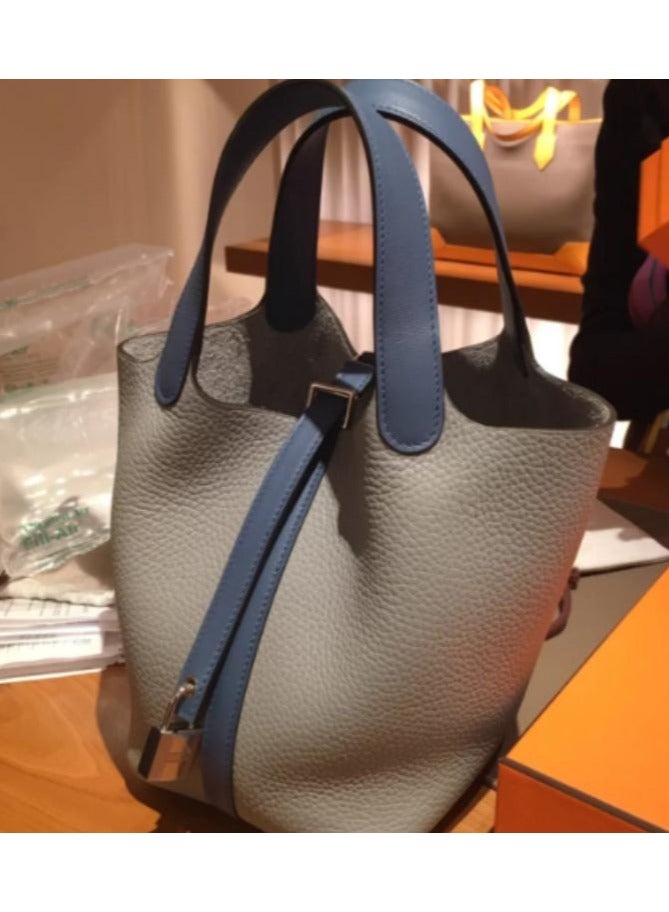 Nariele Patchwork Pendant Decor Simple Design Satchel Bag