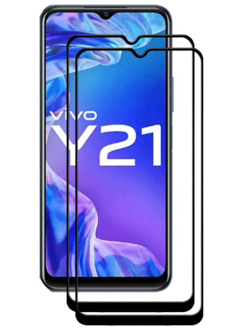 ACLIX 2 Pieces Antistatic ESD Dustproof Premium Quality High Definition Tempered Glass Screen Protector Designed For vivo Y21 - Image 1