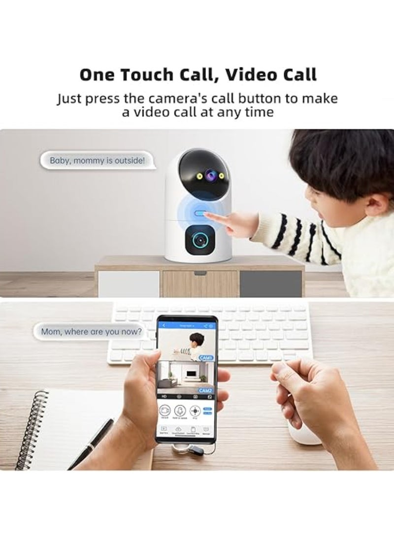 Jooan JOOAN Dual Lens 2K WiFi Security Camera | 5G/2.4G PTZ Indoor Surveillance for Home, Baby & Pet | Two-Way Audio, Motion Alerts, Color Night Vision, One-Touch Call, SD/Cloud  - Image 4