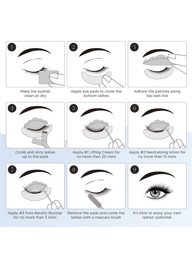 LASHVIEW مجموعة رفع الرموش، رفع الرموش، مجموعة احترافية لتجعيد الرموش، مجموعة سائلة، شبه دائمة، تجعيد وتثبيت، مجموعة تمديد رفع الموجة، 10 مرات - Image 4
