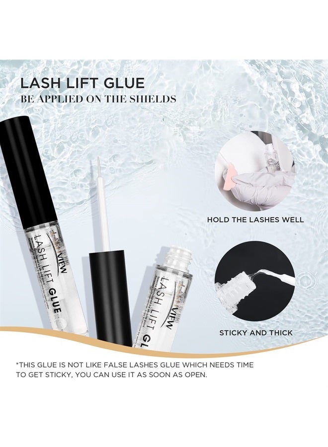 LASHVIEW مجموعة رفع الرموش، رفع الرموش، مجموعة احترافية لتجعيد الرموش، مجموعة سائلة، شبه دائمة، تجعيد وتثبيت، مجموعة تمديد رفع الموجة، 10 مرات - Image 5