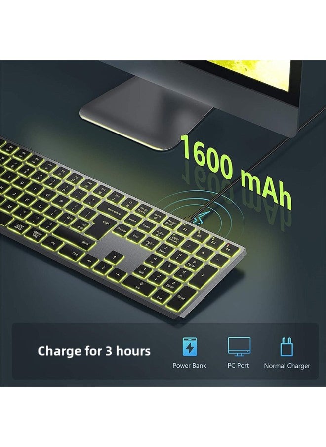 Source JOMAA Backlit Bluetooth Keyboard Rechargeable Office Business Ergonomic Keyboard Multi-system Compatible-Color:Black