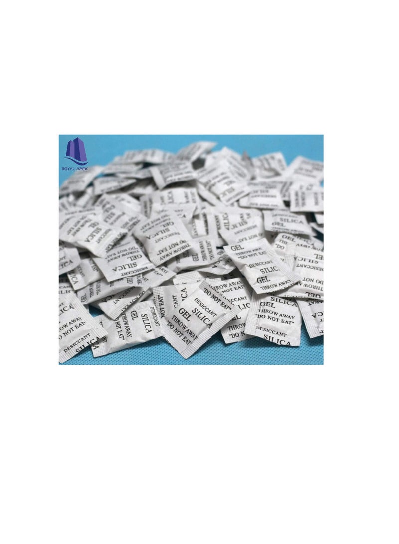 1 جرام Pkt غير سام من جل السيليكا النقي المجفف ومزيل الرطوبة والرطوبة لغرفة المطبخ والملابس تخزين الطعام وأكياس امتصاص الرطوبة (50 قطعة) - Image 1